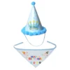2Pcs/Set Dog Hat Bib Dog Birthday Bandana Scarf Adjustable Bandana Neckerchief Cat Dog Birthday Bib Hat Pet Supplies