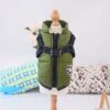 587639405 Autumn Winter Pet Skiing Costume Sleeveless Cotton Padded Vest With Durable Chest Strap Harness Clothing Coat Supplies
