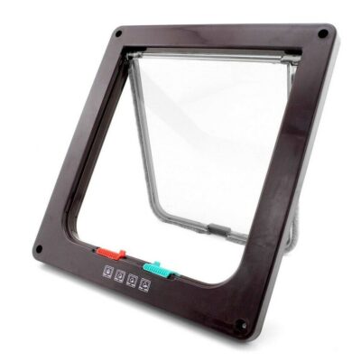 587635437 Dog Cat lock Flap Door ABS durable Puppy Pet Door 4 Way Security Lock Gate indoor use Pet Supplies