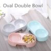 Macarone Double Pet Bowl Plastic Puppy Cat Food Water Drinking Dish Feeder Cat Puppy Feeding Supplies Small Dog Accessories