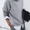 5a12bd94-101e-438f-9dca-3d24efcc58df.jpg Fashion Long Sleeve Pullover Sweater Fall And Winter Fashion Solid Color Knitted Tops For Women Clothing
