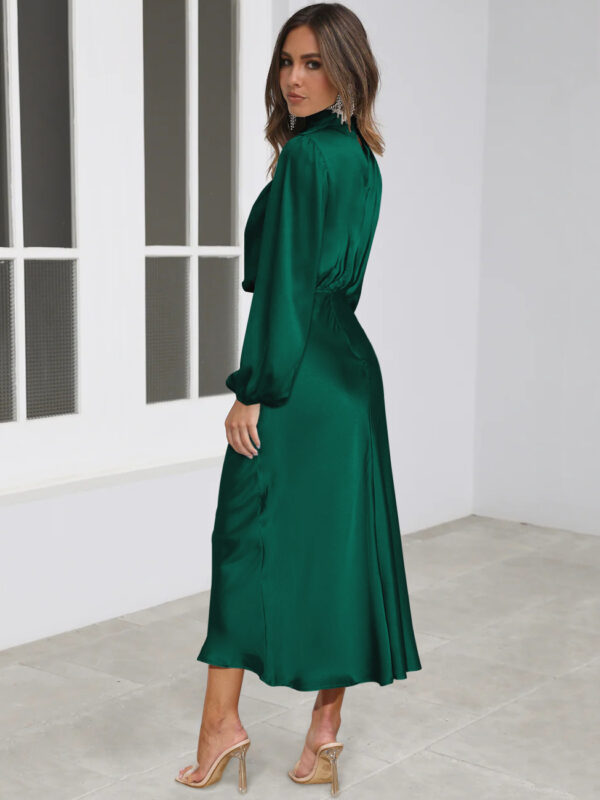 5d2fd8de-a937-4a8a-aaf5-d0e1779e8d57.jpeg Elegant Temperament Long-sleeved Dress Satin Halterneck Formal Evening Dresses Women Clothing