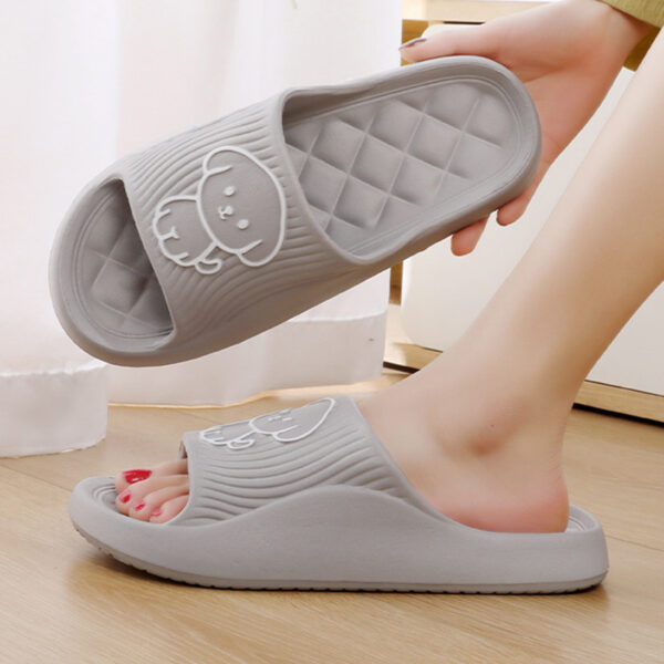 5ea73fd9-0ee4-4928-8f58-0f249b951211.jpg Cute Cartoon Dog Slippers Summer Solid Color Non-slip Rhombus Bathroom Slipper Indoor House Shoes For Men Women Couples