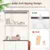 5ed69e7b-c1ad-40a7-bb72-24c7d21329ea.jpg Pet Feeding Station With Bowls, Adjustable Panel, Dog Feeding Station With Storage, Pet Feeder Station For Dogs Cats For Feeding & Watering Supplies,Dog Feeding Station With 2-level Shelving White