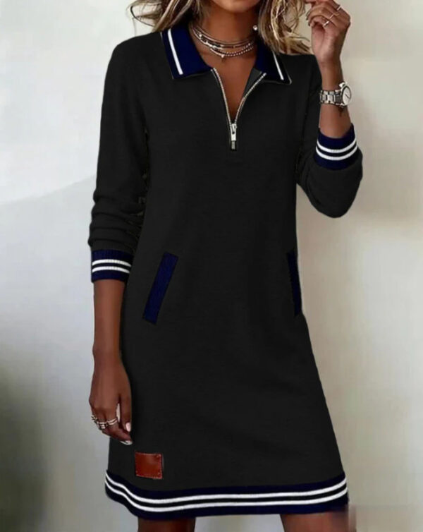 609e4484-24c5-4909-af7e-d8c1e5ed1417.jpg Casual Sports Dress Fashion Lapel Zipper Pockets Long Sleeve Dresses For Women Clothing
