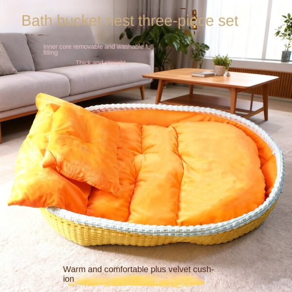 587693160 Dog House Winter Warm Dog Bed Half-Enclosed Pet Dog House Cat Bed Pet Mat Pet Cage Pet Enclosure