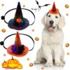Halloween Spider Web Witch Hat Elastic Hair with Pet Supplies Dog Cat Pumpkin Bat Hat Hair Accessories
