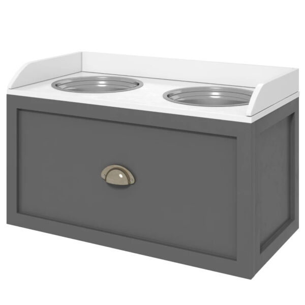 620c9ee6-ef83-4491-9462-76d841e65fe4.jpg Pet Feeding Station Pet Dish Bowl Set With Storage, 2 Elevated Dog Bowls For Large Sized Dogs, Gray