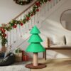 628371d4-73ec-46c5-993d-3ebff5f48562.jpg 31.5in Christmas Tree Cat Scratcher, Cat Scratching Post For Indoor Cats, Large Sisal Cat Scratching Tree Cat Scratch Tower, Green