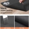 Absorbent Pet Feeding Mat 20x12 Inch, Waterproof Rubber Backing, Dark Gray Striped