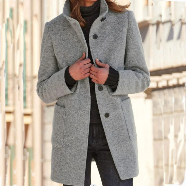63d2af6c-36b9-4b43-b275-f4ef02020851.jpg Fashion Stand Collar Woolen Coat With Pockets Fall Winter Casual Button Outwear For Women Clothing