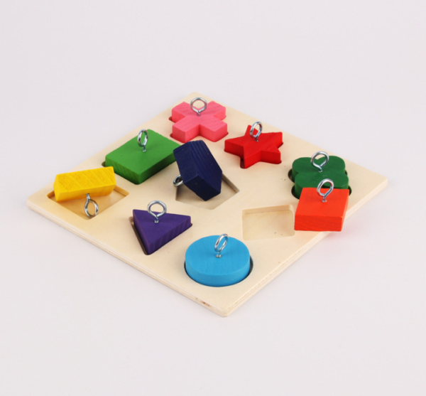 587814437 Pet Educational Toys Parrot Interactive Training Colorful Wooden Block Birds Puzzle Supplies DIY Toy Accessories