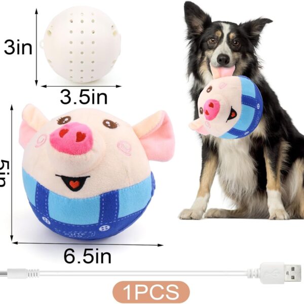 67f31690-5d3f-4055-92e6-02e7082770ef.jpg Interactive Dog Toys Pig, Jumping Squeaky Dog Toys With Recording And Music Modes, Rechargeable Moving Dog Chew Toys