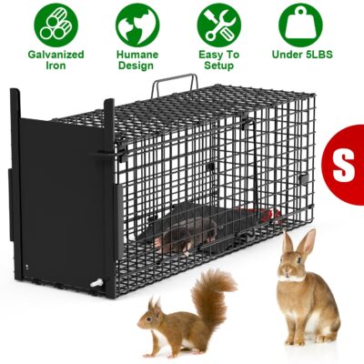 6936c1a8-4bbe-4812-bd76-b6cb9d6e5764.jpg Live Animal Cage Trap For Animals Humane Galvanized Iron Trap Cage For Raccoons Armadillos Foxes Opossums Muskrats Beavers 26in 32in 40in Size Options