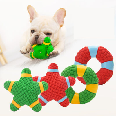 587638694 Pet Supplies Latex Starfish Lifebuoy Sound Series Puppy Teddy Medium and Large Dog Toys