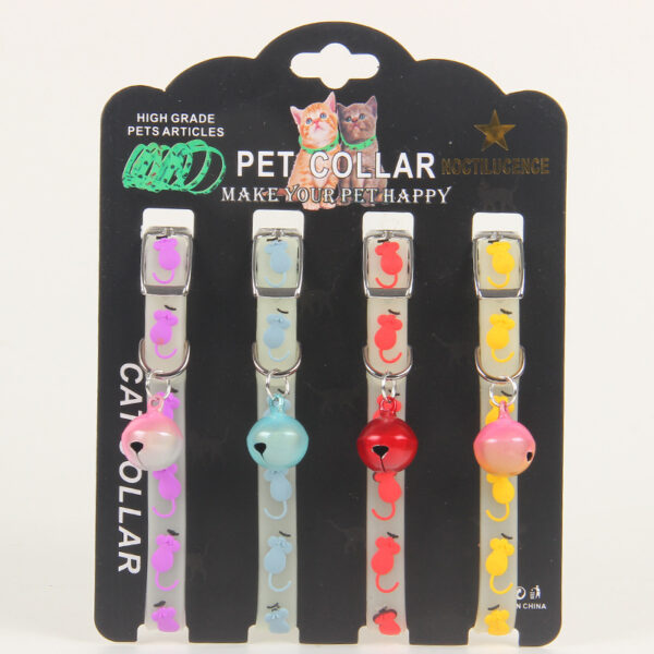 587814184 Pet Collars Cat and Dog Luminous Bell Collars Adjustable Rubber Luminous Dog Walking Supplies