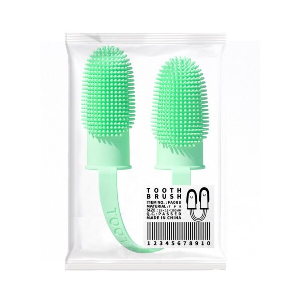 587690288 New Dog Toothbrush Double Fingers Pet Supplies Teeth Cleaning Finger Sleeves Oral Cleaning Tools Puppy Accessories Useful Gadget