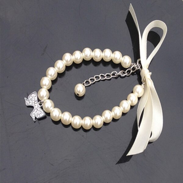 587813803 Dog Collar Rhinestone Pearl Necklace Diamond Pet Collars Mascotas Dog Accessories Leashes For Little Dogs Pet Supplies Cachorro