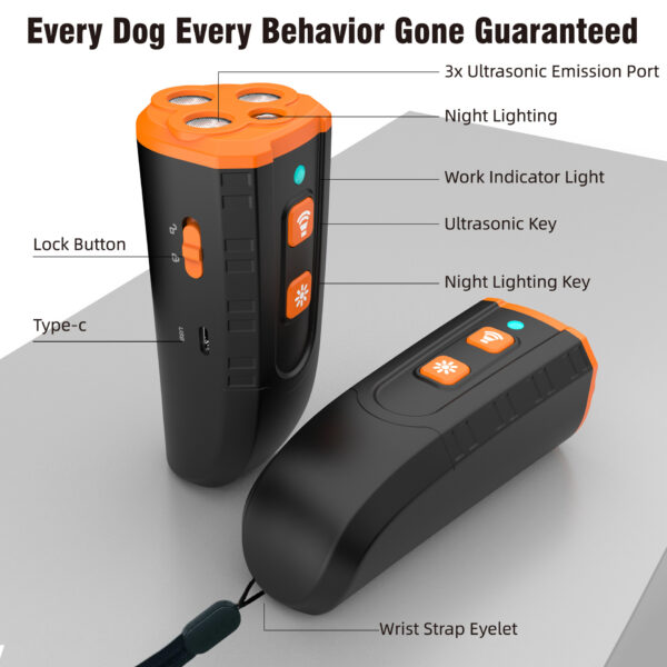 587636811 Handheld Ultrasonic Dog Trainer Portable Barking Stopper Dog Repellent Pet Training Supplies