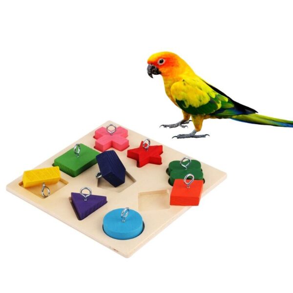 587814441 Pet Educational Toys Parrot Interactive Training Colorful Wooden Block Birds Puzzle Supplies DIY Toy Accessories