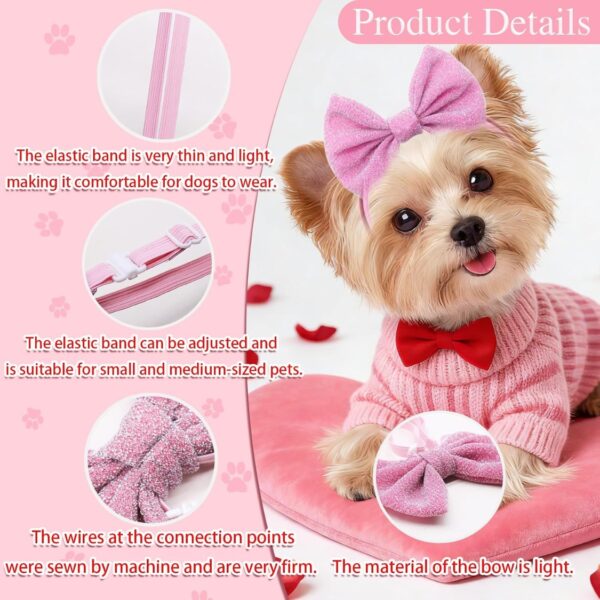 6a64477b-3fa5-41aa-ae8a-1421d6fb88d9.jpg 4Pcs Dog Hair Bow Headband For Small Medium Dogs, Adjustable Pet Dog Hair Bow Headband For Pets Puppy Cats Grooming Accessories