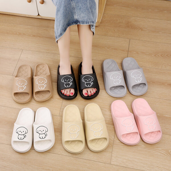 6b66962b-1f68-4d28-9dde-315c966ff975.jpg Cute Cartoon Dog Slippers Summer Solid Color Non-slip Rhombus Bathroom Slipper Indoor House Shoes For Men Women Couples