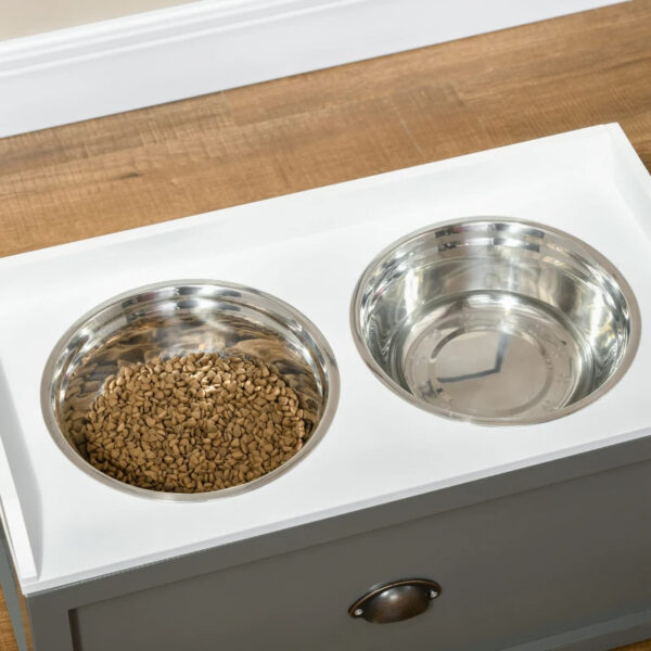 6bbdc523-7ce1-43d6-a12c-a37af305fc5d.jpg Pet Feeding Station Pet Dish Bowl Set With Storage, 2 Elevated Dog Bowls For Large Sized Dogs, Gray