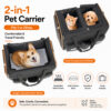 6d9290d6-a3c4-4783-bcd7-3dcc233aabd8.jpg 2 In 1 Large Cat Carrier For 2 Cats,Rolling Pet Carrier With Wheels,Expandable Foldable Double Pet Carrier With Removable Divider,Breathable Mesh Oxford,Cat Travel Crate For Car Camping Vet, Black