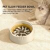 White Dual-purpose Slow Food Bowl, Fast&slow Food Can Be Freely Switched To Adapt To Different Pet Eating Habits, Cross-border Hot Selling Pet Supplies