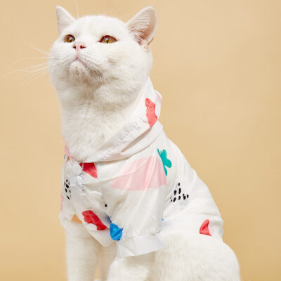 587690527 Summer New Pet Cat Supplies Shirt Dog Sun Protection Clothing With Hood Thin Section Breathable Fruit Printing Sun Protection Clothing
