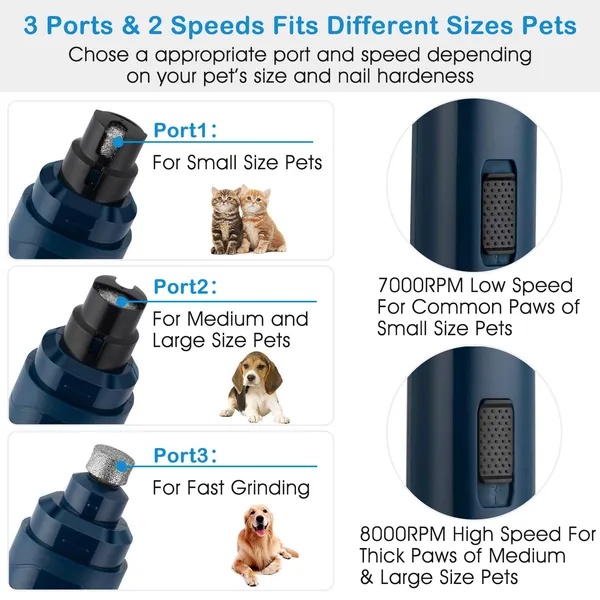 7054fde8-e940-4a37-aa39-2864b722fb03.jpg Dog Nail Grinder 2 Speeds Quiet USB Rechargeable Pet Nail Grinder Professional Pet Nail Trimmer Cordless Paws GroomingDog Nail Grinder 2 Speeds Quiet USB Rechargeable Pet Nail Grinder Professional Pet