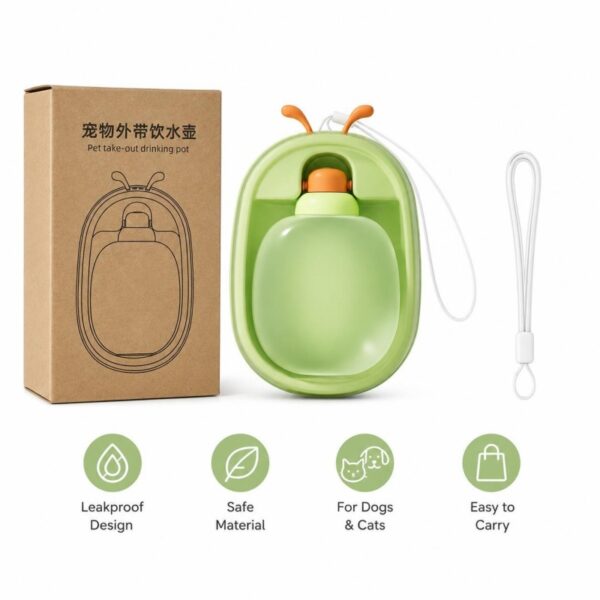 738330ab-b7c3-440d-8bd2-333ada94d2cc.jpg Portable Pet Water Bottle With Cute Antlers Food Grade, BPA Free, Leak Proof Travel Cup For Dogs, Durable, Easy-to-Clean Outdoor Water Dispenser With Lanyard.
