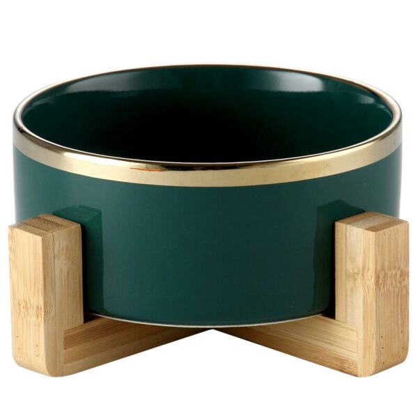587634936 Cat Dog Feeders Bowl Ceramic Tableware Bowls Pet Food Water Bowl Bamboo Frame Antiskid Pet Supplies Dog Cat Feeding Bowl