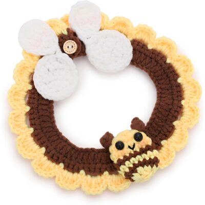 73ff200e-1ac5-4fb2-ab2c-243fcf7a80f4.jpg Adjustable Pet Bandana Scarf, Bee 10in For 2kg Cats