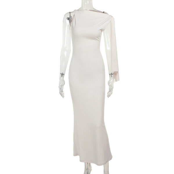 758fccda-4419-43d8-ba68-972e33a90d65.jpg One-shoulder Ribbon Long Dress Ins Fashion Slim Sleeveless Dresses For Evening Party Club Clothing Women