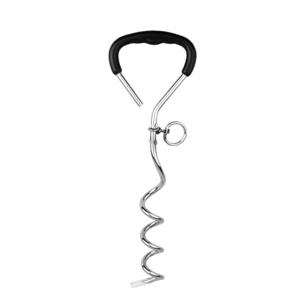 587639501 Outdoor Pet Supplies Dog Stake Chrome Plated Spiral Ground Anchor Dog Tether Factory Direct Stock