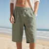 75b699ad-fd5a-4f61-8529-3dcb6f5b2ca1.jpg New Linen Drawstring Elastic Waist 34 Casual Shorts Men