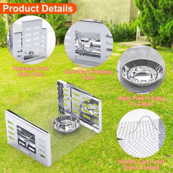 768f9d66-95d5-4723-a9fc-cf7b21fcf797.jpg 2Pcs Humane Rat Trap Catch And Release Live Mouse Cage Traps With Automatic Continuous Cycle Trapping For Chipmunk Rodent Mouse Small Animals