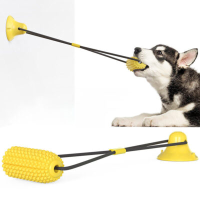 587639129 Pet Supplies Molar Leakage Bite Resistant Ball Dog Toy Double Sucker Dog Toy
