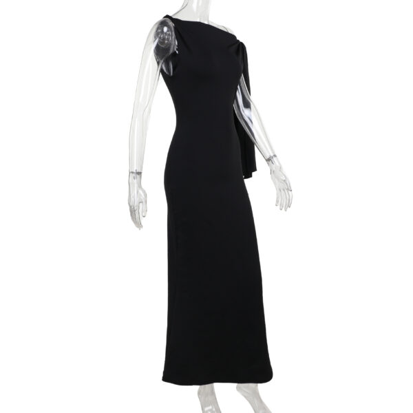 782b941d-3832-44c3-827c-0922ae5a362e.jpg One-shoulder Ribbon Long Dress Ins Fashion Slim Sleeveless Dresses For Evening Party Club Clothing Women