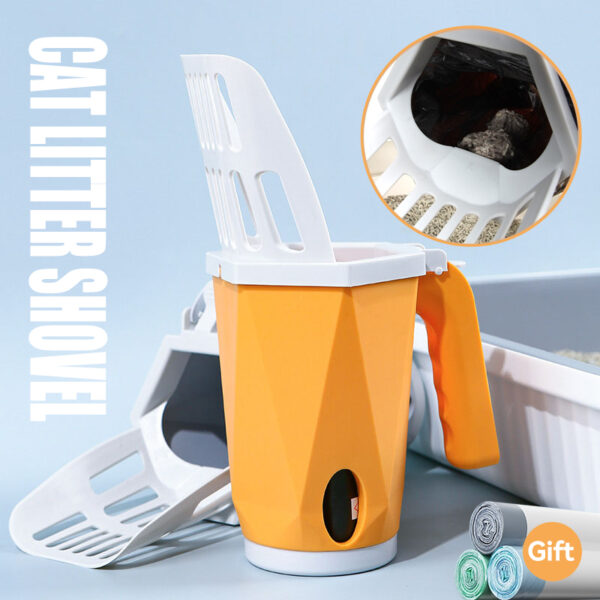 587814550 Cat Litter Shovel Self Cleaning Cats Litter Scooper Portable Cat Litter Box Kitten Toilet Cleaning Tool Pet Cat Supplies