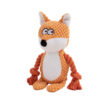 587813866 Pet plush sound cotton rope toy fox frog pig dog interactive tug of war training supplies