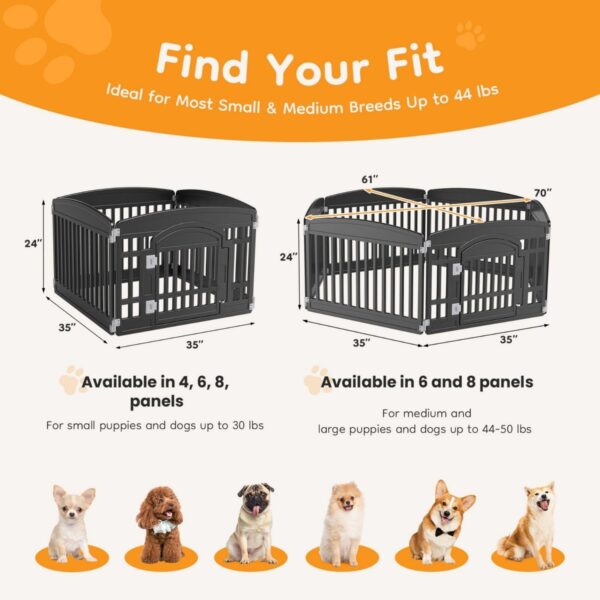 79dee383-f711-4cad-80c9-92b60fa625bd.jpg Dog Playpen Safe & Secure Indoor-Outdoor Pet Fence -Folding & Portable Ideal For Small To Medium Dogs - Easy To Clean