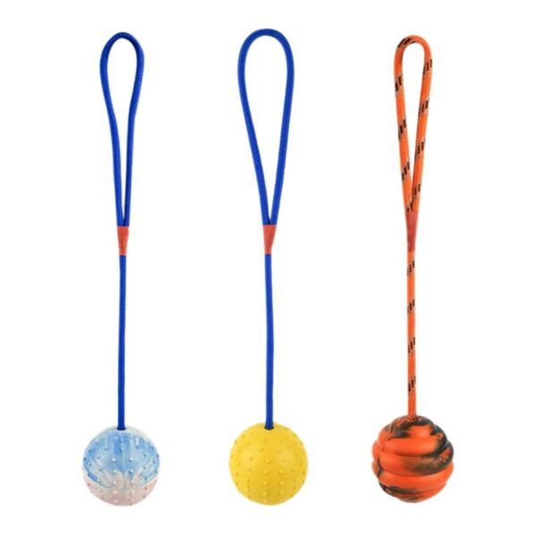 587690707 Pet Dogs Training Toy Natural Rubber Ball On Rope For Reward Fetch Play Interactive Funny Dog Toy Dog Training Supplies