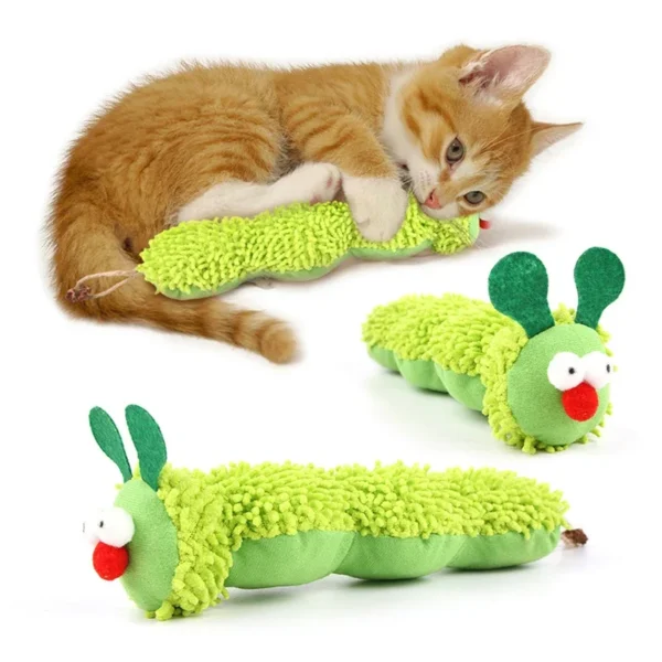 587689901 Cat Chew Toys Caterpillar Catnip Molar Toy Silvervine Cat Teaser Interaction Toy Clean Mouth Kitten Toy Pet Supplies Accessories
