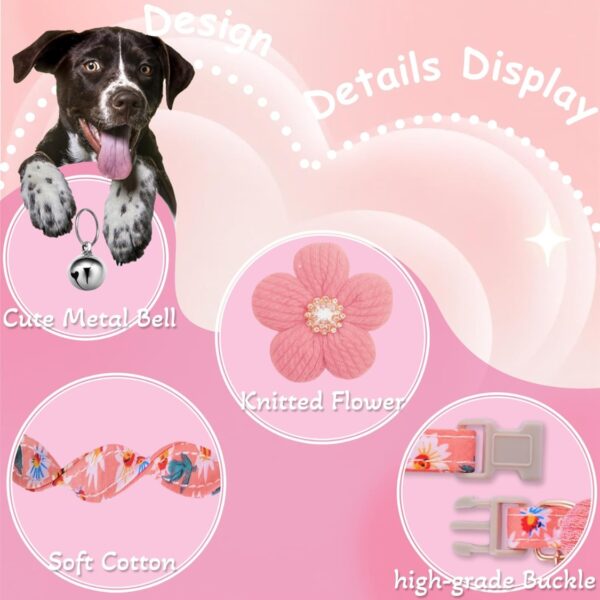 7a55f982-ffa3-4398-af41-4f208cfe45a2.jpg Small Dog Collar With Flower, Spring Dog Collar For Girl Dog Collars For Small Dogs Cute Dog Collar With Bell, Adjustable Length