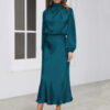 7b3001d3-07f5-4443-a336-a1aaa8d6378c.jpg Elegant Temperament Long-sleeved Dress Satin Halterneck Formal Evening Dresses Women Clothing