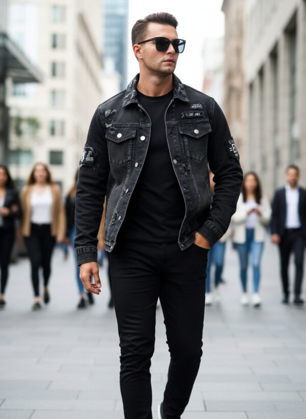 Form-fitting Denim Jacket For Men