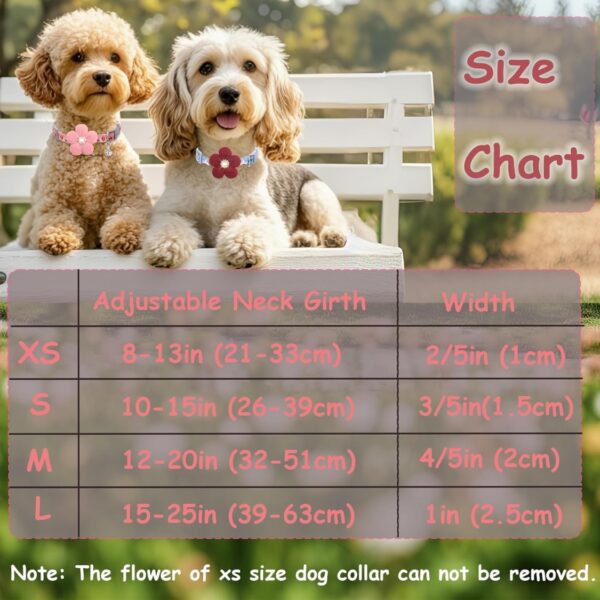 7d8caf67-625c-4833-9db8-6e6252b59bca.jpg Small Dog Collar With Flower, Spring Dog Collar For Girl Dog Collars For Small Dogs Cute Dog Collar With Bell, Adjustable Length