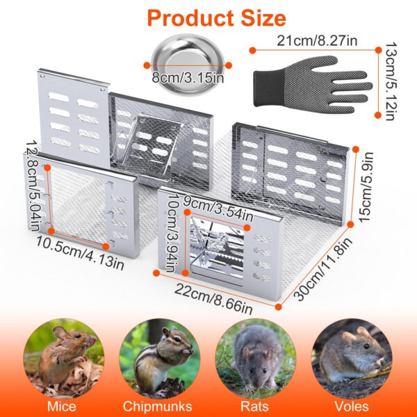 7f990fc9-9917-4f15-a74d-706d74465cd8.jpg 2Pcs Humane Rat Trap Catch And Release Live Mouse Cage Traps With Automatic Continuous Cycle Trapping For Chipmunk Rodent Mouse Small Animals